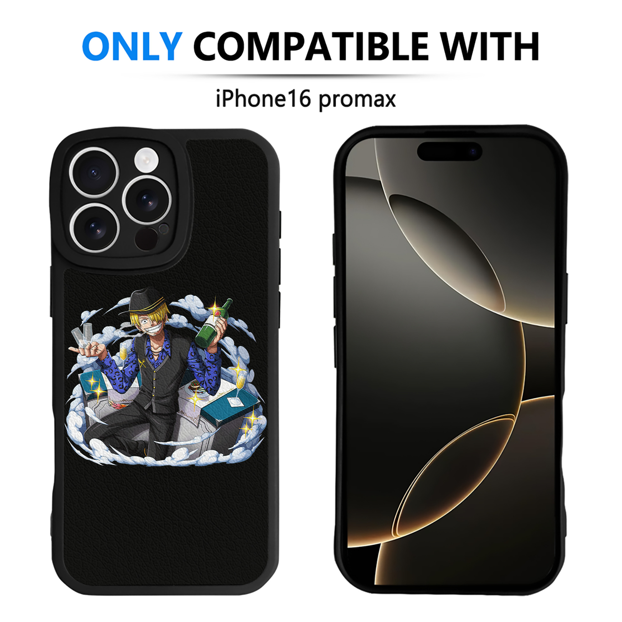 （画像用） ワンピース サンジ ONE PIECE Sanji 【iPhone 16シリーズ対応】シリコンスマホケース（レザー調） 材質：シリコン
